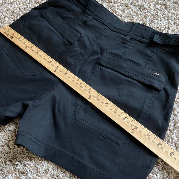 Prana Stretch Zion Cargo 3" Short Women's 8 Black Standard Fit High Rise Stretch - Picture 13 of 13